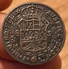 Moneta 8 Escudos 1792, Colonie Spagnole, Probabile Riproduzione, Rif. 8301