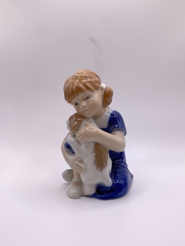 Statua bambina con cane - , royal