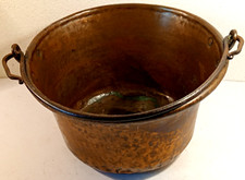 PORTAVASO IN RAME-VINTAGE-PAIOLO-CASSERUOLA-TEGAME-PENTOLA-VASO-FIORIERA-C.TAVOL