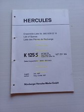 Hercules Sachs K 125 S 1977 catalogo ricambi TELAIO frame spare parts catalogue