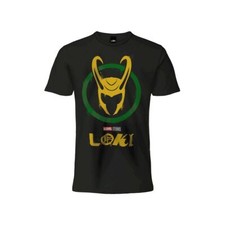 T-Shirt Marvel logo Loki originale ufficiale maglia maglietta nera
