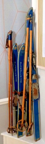Due paia sci vintage blu - due,
