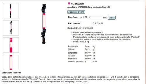 Barre portatutto carried - 96,