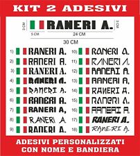2 ADESIVI NOME + BANDIERA