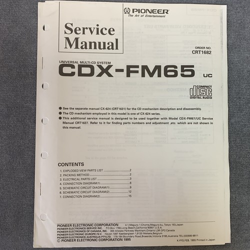 Pioneer cdx fm65 manuale - cdx-fm65, di