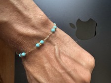 Bracciale Oro 18 Kt E Turchese Naturale 