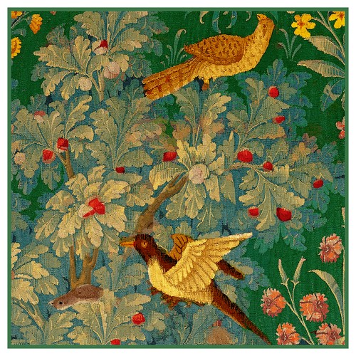 Arazzo medievale uccellini - , da
