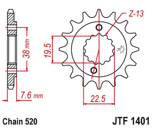 Pignone anteriore 2116 16 - jt,