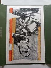 ALBERTO GIANQUINTO litografia "Luci nella notte" per Galleria il Gabbiano 1971