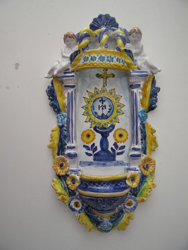 Acquasantiera ceramica pezzo - acquasantiera,