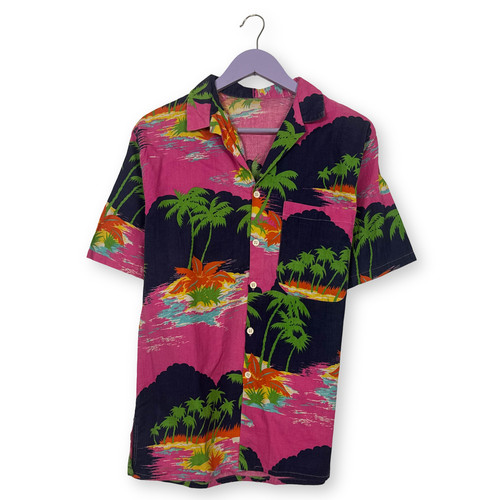 Camicia vintage rosa blu - rosa, con