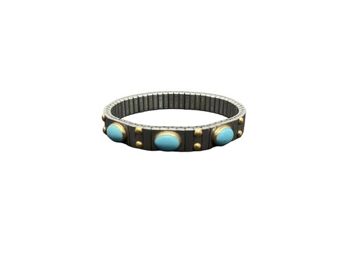 Stainless steel arm with gold - steel,