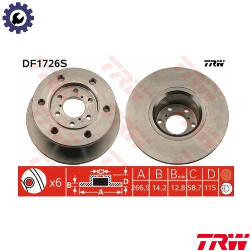 Disco freno df1726s per - disco,