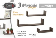 Set 3 Mensole Parete Moderne