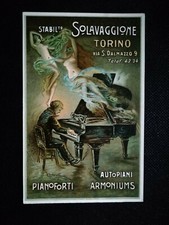 Cartolina Stabilimento Solavaggione Torino Pianoforti Armoniums A1790