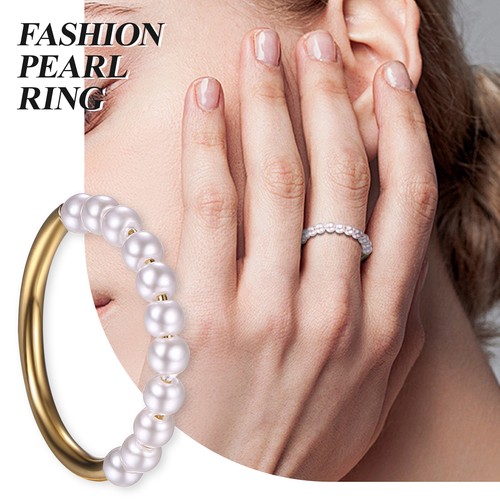 Anello donna 4mm perle acqua