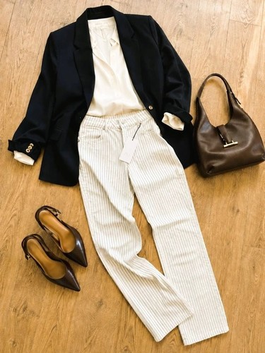Zara trf low rise striped - trf,