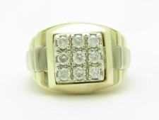 14k Oro Giallo e Bianco Uomo