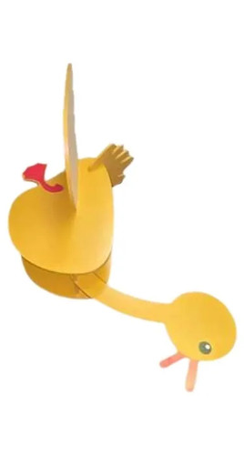 Lampadario anatra giallo legno - lampadario,