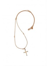 Rue des Mille collana con inserti zirconi e ciondolo a forma di croce-GRZ101wCRO