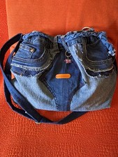 Borsa artigianale in jeans riciclato | Stile casual con tracolla | Pezzo unico
