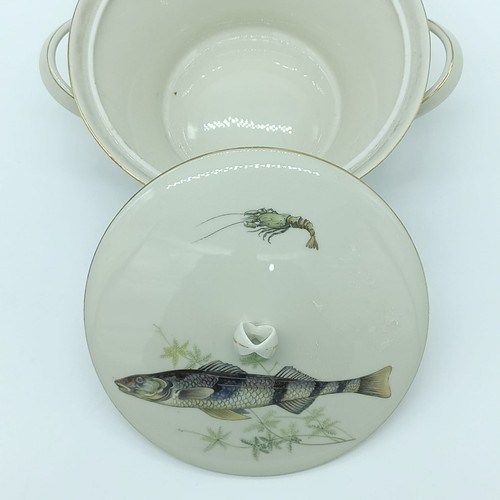 Zuppiera pesce porcellana - zuppiera,
