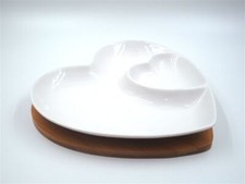 Vassoio Antipastiera in Ceramica Base in Legno Doppio Cuore Sud