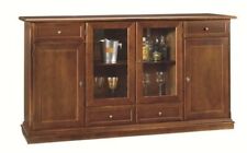 CREDENZA LEGNO VETRINA ARTE POVERA COLORE NOCE SCURO