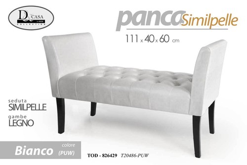 Panca ecopelle legno classica - ecopelle,