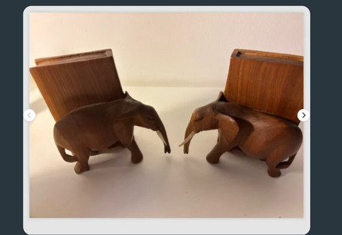 Coppia elefanti legno - elefanti,