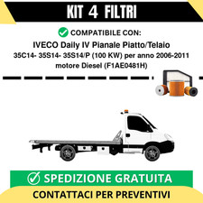 Kit 4 Filtri Tagliando per IVECO Daily IV Pianale Piatto/Telaio 35C14- 35S14-...