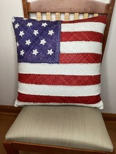 Cuscino Lancia Tessuto Pelle Nazione in Vacanza - 21" x 21" Bandiera America