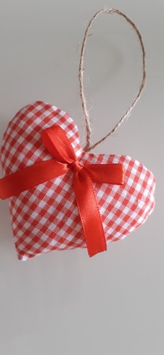 Cuore rosso quadretti - rosso, a