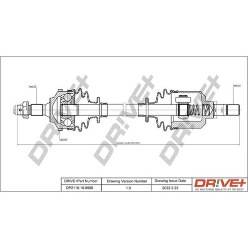Albero motore 630mm - dr!ve+,