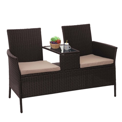 Panca polyrattan con tavolo - in,