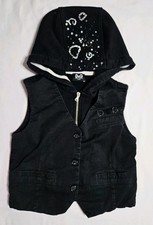 Dolce & Gabbana Junior Maglione Gilet Felpa con Cappuccio Taglia 5 Bambini Nero Impreziosito Vintage