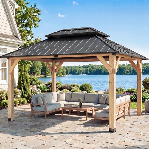 10x12 outdoor wood gazebo - wood,