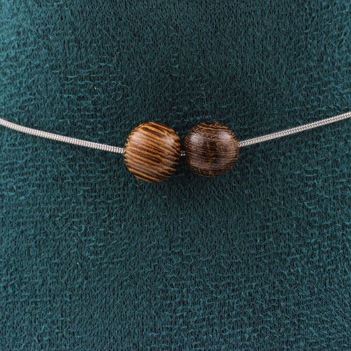 Collana perline legno mm - collana,