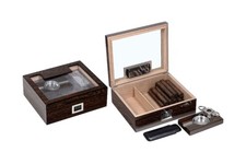 SCATOLA UMIDIFICATORE PORTASIGARI + ACCESSORI 75 CIGARS HUMIDOR LUBINSKI QB267
