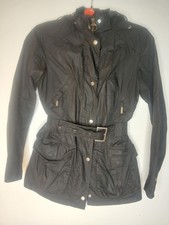 Giacca donna Barbour cerata taglia uk 10 Flyweight Rebel nera fattoria di campagna