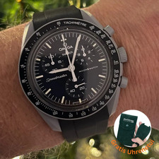 MoonSwatch Cinturino Silicone Nero Swatch Omega Speedmaster 20mm Moon Mercury