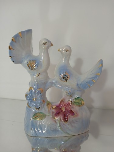 Statuina colombe porcellana - statuina,