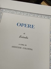 Esiodo Opere Volume 1 Classici