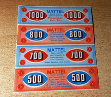 LOTTO 4 BUONI SCONTI GIOCATTOLI MATTEL DIVERSI ANNI 70 lire 1000 800 700 500
