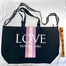 Borsa a tracolla Victoria’s Secret grande weekender logo LOVE nero rosa VS
