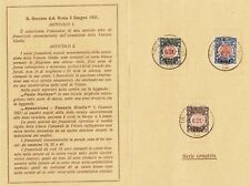 REGNO D'ITALIA - PRIMO FOLDER ! - ANNESSIONE  VENEZIA GIULIA TRIESTE 1921 !