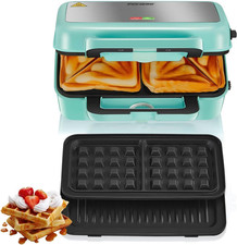 Piastra Waffles Maker 3 in 1, 1200W Tostapane Piastra Panini, Tostiera Elettrica