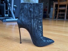 Stivaletti CASADEI in velluto nero tacco lama taglia 6 IT 36 ottime condizioni