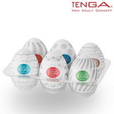 Tenga Egg Variety Pack New Pack of 6, Wave II/Boxy/Brush/Tornado/Sphere/Silky II