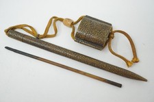 Set originale contenitore inchiostro calligrafia ottone Yatate giapponese...